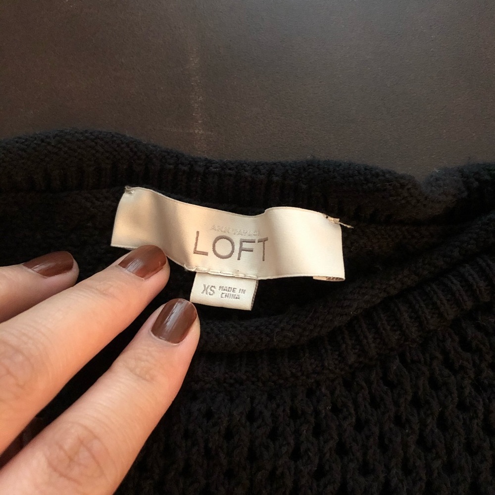 Loft Black Bell Sleeve Sweater